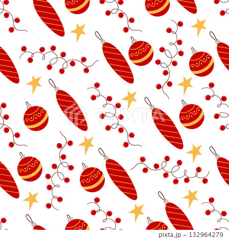 Christmas seamless pattern in hand draw style 132964279
