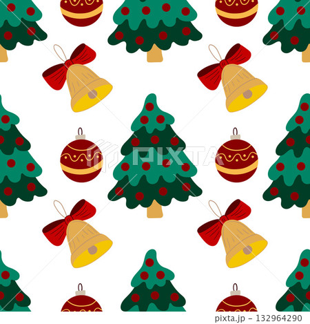 Christmas seamless pattern in hand draw style Christmas seamless pattern in hand draw style 132964290