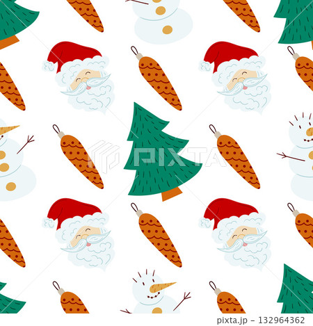 Christmas seamless pattern in hand draw style 132964362
