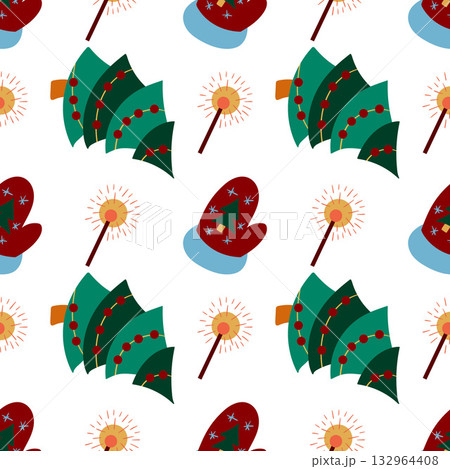 Christmas seamless pattern in hand draw style Christmas seamless pattern in hand draw style 132964408