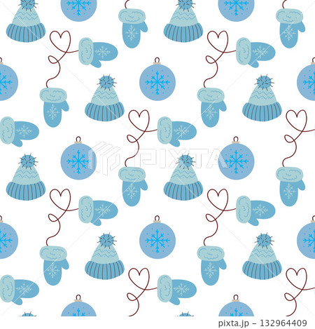 Christmas seamless pattern in hand draw style 132964409