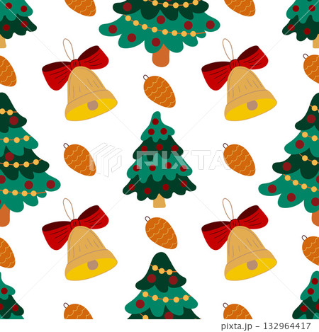 Christmas seamless pattern in hand draw style 132964417