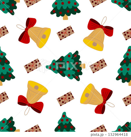 Christmas seamless pattern in hand draw style Christmas seamless pattern in hand draw style 132964418