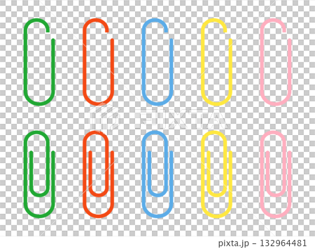 彩色迴紋針插圖集 132964481