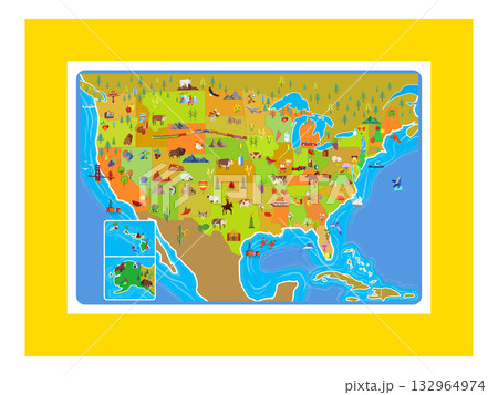 楽しいアメリカマップ（No Frame）Warp版 132964974