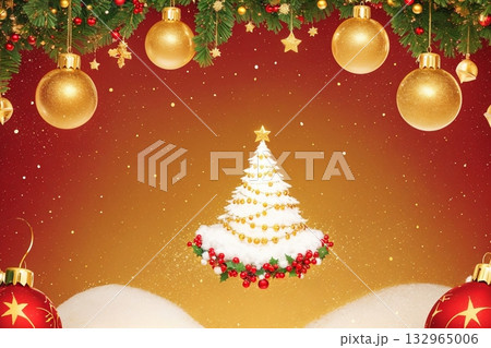 華やかで温かみのあるクリスマスデザイン 132965006