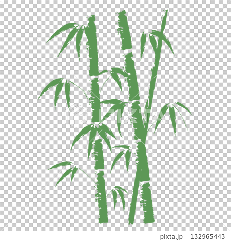 墨絵の竹_ベクターイラスト 132965443