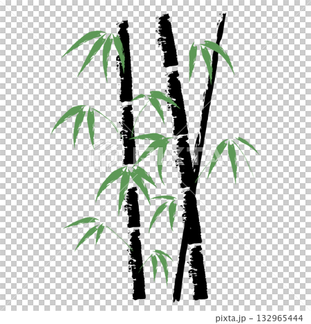 水墨竹子向量圖 132965444