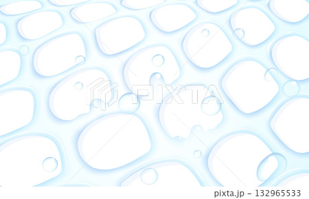 網の目のような水分の膜と水滴のイラスト 132965533