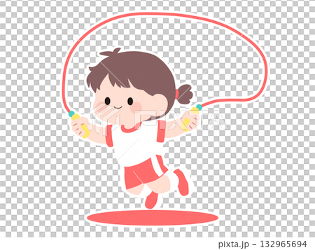 Girl skipping rope Girl skipping rope 132965694