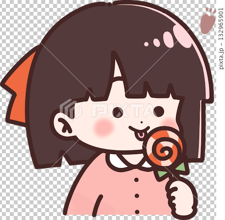 ペロペロキャンディを舐める可愛い女の子 ペロペロキャンディを舐める可愛い女の子 132965901