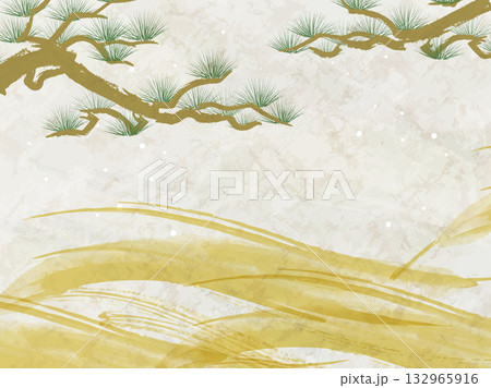 松をあしらった和風背景_ベクターイラスト 132965916