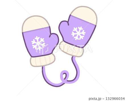 かわいいひも付き手袋 132966034