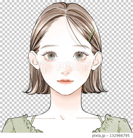 顔タイプ「フレッシュ」_前髪なし 顔タイプ「フレッシュ」_前髪なし 132966795