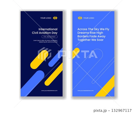International Civil Aviation Day Flat Cartoon Hand Drawn Vertical Banner Illustration Background 132967117