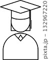大学生のシンプルなアイコン 132967220