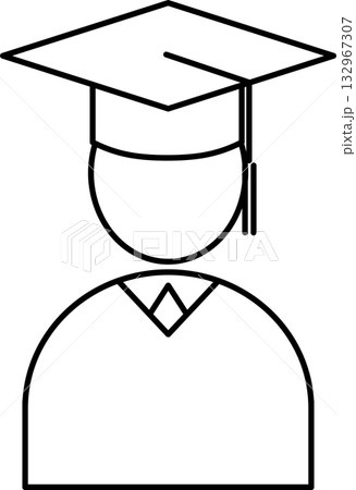 大学生のシンプルなアイコン 132967307