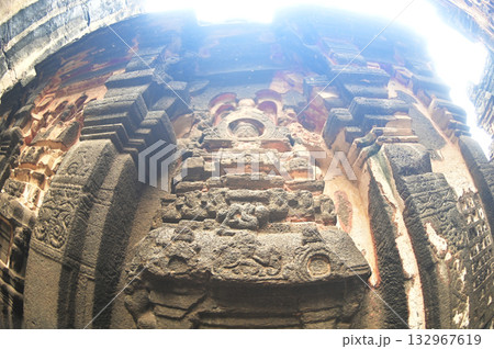 Architecture of the Hindu religious art at the Elora Caves, a UNESCO World Heritage Site, is one of the world's largest collections of rock-cut temples, dating back to 600-1000 AD. Architecture of the Hindu religious art at the Elora Caves, a UNESCO World Heritage Site, is one of the world's largest collections of rock-cut temples, dating back to 600-1000 AD. 132967619
