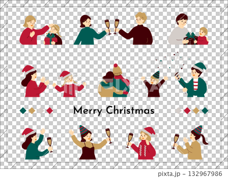 人們慶祝聖誕節 人們慶祝聖誕節 132967986