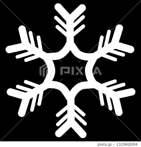 白いシンプルな雪の結晶 132968004