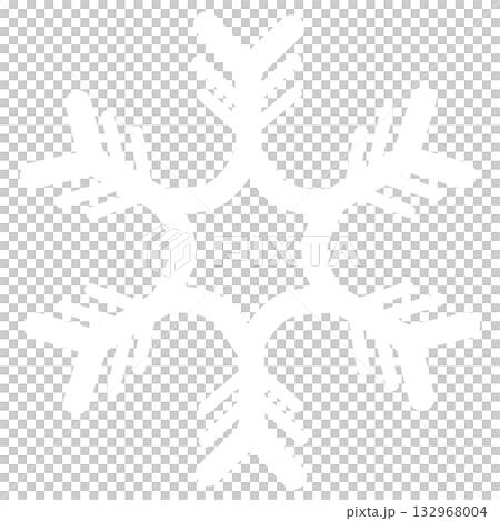 白いシンプルな雪の結晶 132968004