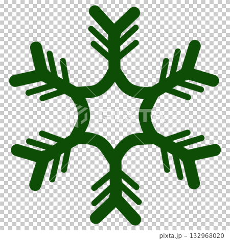 綠色簡單的雪花 132968020