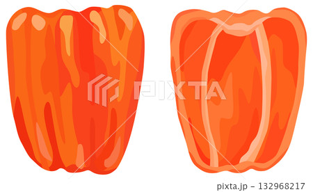 赤色のパプリカのイラスト 断面 ベクター素材 赤色のパプリカのイラスト 断面 ベクター素材 132968217