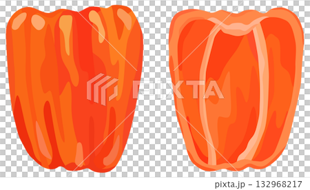赤色のパプリカのイラスト 断面 ベクター素材 赤色のパプリカのイラスト 断面 ベクター素材 132968217
