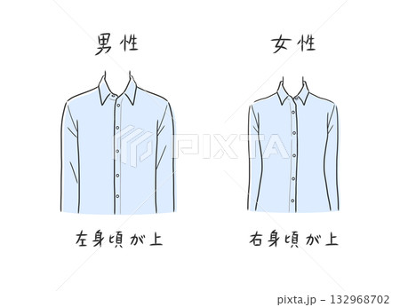 男性用と女性用のYシャツのイラストセット 132968702