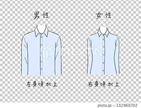男性用と女性用のYシャツのイラストセット 132968702