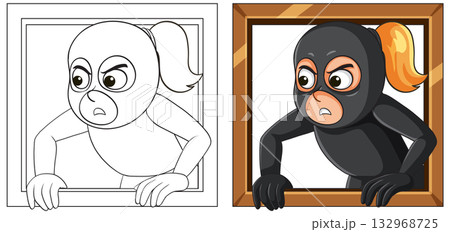 Female Burglar Climbing Through Window in Vector Style Female Burglar Climbing Through Window in Vector Style 132968725