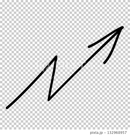Hand-drawn arrow going up Hand-drawn arrow going up 132968957