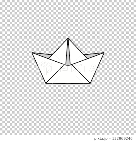 A paper boat is drawn in white 132969246