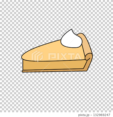A slice of pie with whipped cream on top A slice of pie with whipped cream on top 132969247
