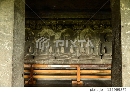 The religious sites and art at the Elora Caves,a UNESCO World Heritage Site,are one of the world's largest collections of rock-cut temples, dating back to 600-1000 AD. Located at Aurangabud in India. The religious sites and art at the Elora Caves,a UNESCO World Heritage Site,are one of the world's largest collections of rock-cut temples, dating back to 600-1000 AD. Located at Aurangabud in India. 132969873