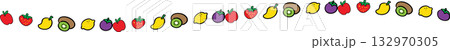 Boarder Line Simple Cartoon Fruits Collection for Design and Education 132970305