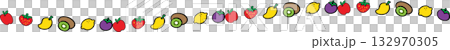 Boarder Line Simple Cartoon Fruits Collection for Design and Education 132970305