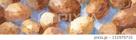 ジャガイモの油絵風テクスチャ 背景素材 132970710