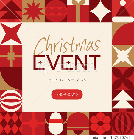flat illustration design christmas card news banner template 132970761