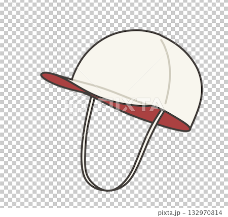 赤白帽(白い面)のイラスト 赤白帽(白い面)のイラスト 132970814