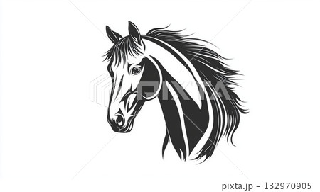 走る馬のシルエット 走る馬のシルエット 132970905