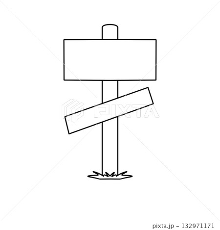 A sign is leaning on a post A sign is leaning on a post 132971171