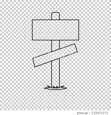 A sign is leaning on a post A sign is leaning on a post 132971171