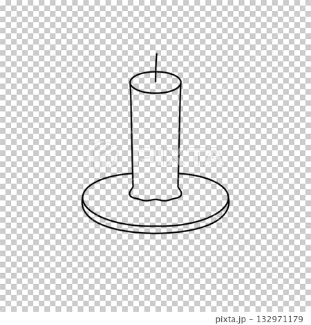 A candle is drawn in black and white 132971179