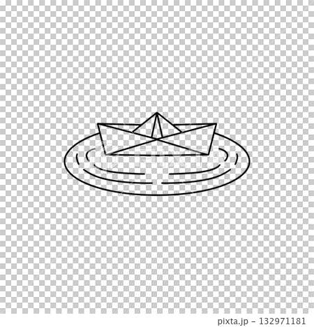 A boat is floating on a body of water A boat is floating on a body of water 132971181