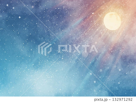 夜空が輝く夜空の風景イラスト 132971292