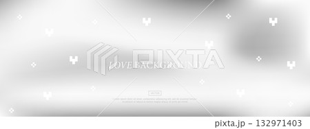 Silver mirror gradient and foil texture. Love background with pixel hearts. Abstract metal surface with chrome or steel reflection in design. Vector illustration Silver mirror gradient and foil texture. Love background with pixel hearts. Abstract metal surface with chrome or steel reflection in design. Vector illustration 132971403