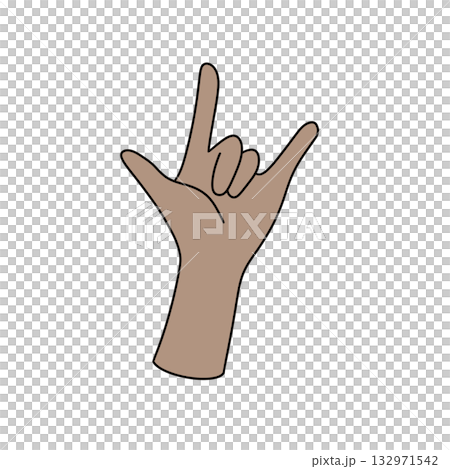 A hand with a fist made of the letter L 132971542