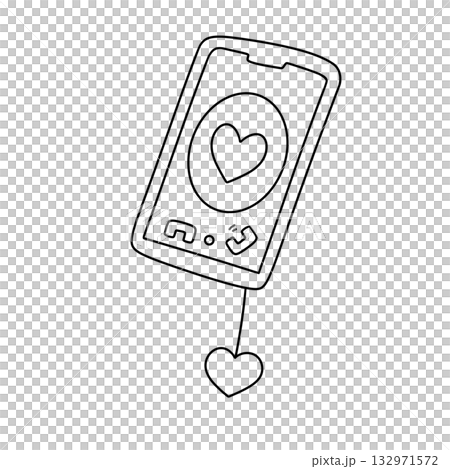 A phone with a heart on it A phone with a heart on it 132971572