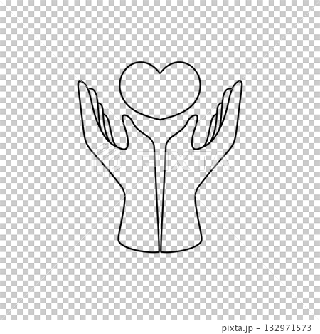 A heart is surrounded by two hands, symbolizing love and protection A heart is surrounded by two hands, symbolizing love and protection 132971573